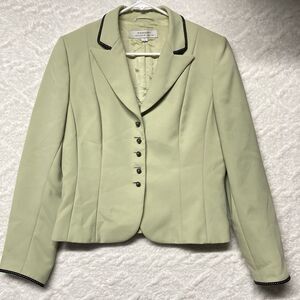 Tahari Arthur S. Levine Lime Green Blazer Jacket Size 8 Casual Professional